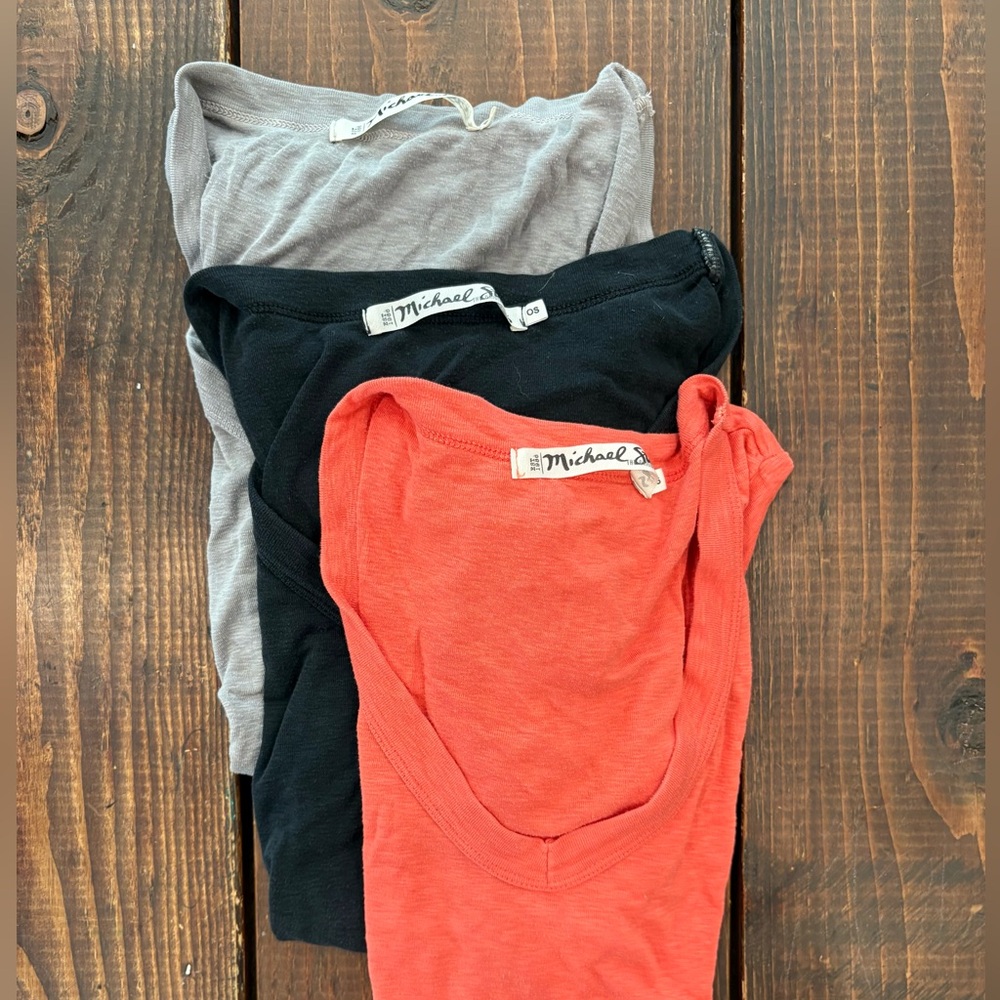 Michael Stars Red, Black, and Gray Tees